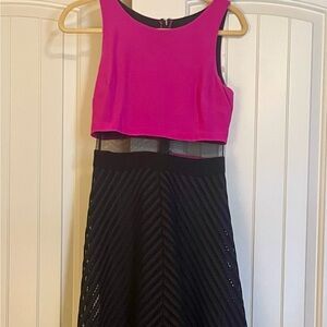 Betsy & Adam Pink and Black A-Line Skirt